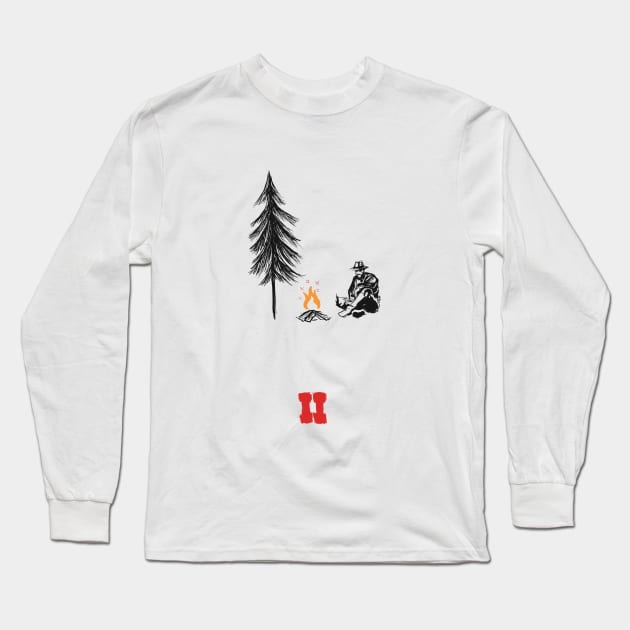 A Pine Campfire Long Sleeve T-Shirt by Vertei